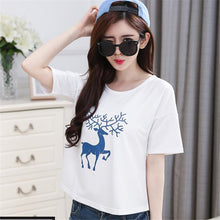 2016 New Summer T Shirt Women Short Sleeve Casual O-Neck Tee Tops Female Print Korean Style T-shirt Plus Size 70643