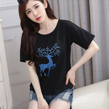 2016 New Summer T Shirt Women Short Sleeve Casual O-Neck Tee Tops Female Print Korean Style T-shirt Plus Size 70643