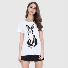 2016 New Summer Women T shirts Print Clothes Carton T-shirt Women Animal Bunny Print t shirt Top Short Sleeve Female tops 71465