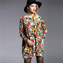 2016 New Sweater Women Plus Size Pullover Medium-long Carton Print Woman O-neck Full Sleeve Loose Sweater 71583