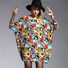 2016 New Sweater Women Plus Size Pullover Medium-long Carton Print Woman O-neck Full Sleeve Loose Sweater 71583