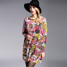 2016 New Sweater Women Plus Size Pullover Medium-long Carton Print Woman O-neck Full Sleeve Loose Sweater 71756