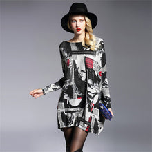 2016 New Sweater Women Plus Size Pullover Medium-long Letter Print Woman O-neck Full Sleeve Loose Sweater 71775