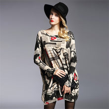 2016 New Sweater Women Plus Size Pullover Medium-long Letter Print Woman O-neck Full Sleeve Loose Sweater 71775