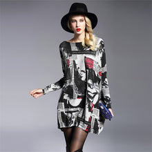 2016 New Sweater Women Plus Size Pullover Medium-long Letter Print Woman O-neck Full Sleeve Loose Sweater 71775