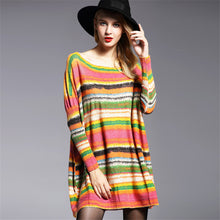 2016 New Sweater Women Plus Size Pullover Medium-long Patchwork Woman O-neck Full Sleeve Loose Sweater 71763