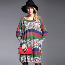 2016 New Sweater Women Plus Size Pullover Medium-long Patchwork Woman O-neck Full Sleeve Loose Sweater 71762