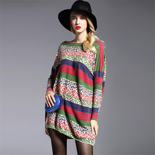 2016 New Sweater Women Plus Size Pullover Medium-long Patchwork Woman O-neck Full Sleeve Loose Sweater 71762