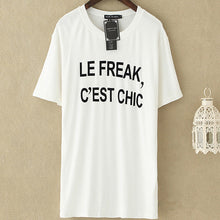 2016 New Sweet Women T Shirt Letter Print Short Sleeve O-neck Long T-shirt Hit Color Casual Summer Women Tops 71212