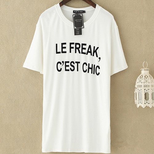 2016 New Sweet Women T Shirt Letter Print Short Sleeve O-neck Long T-shirt Hit Color Casual Summer Women Tops 71212