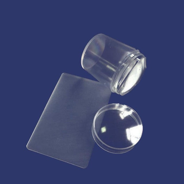2016 New Top Fashion Clear color Big Clear Nail Art Stamping Stamper Scraper Image Plate Manicure Print Tool DIY unhas SY