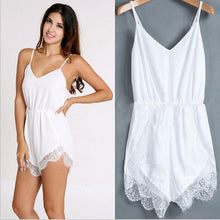 2016 New V-Neck Womens Casual Jumpsuit Black White Lace Jumpsuit Women Rompers Macacao Feminino Macaquinhos Overalls For Women