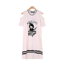 2016 New Vestidos Plus Size Straight Knee-Length Dress Brief Short Sleeve O-neck Off Shoulder Women Letter Print Dresses 71067