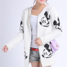 2016 New Winter Cardigans Women Fashion Mohair Sweater Casual Long Sleeve O-neck Carton Animal Print Woman Sweaters 71582