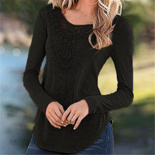 2016 New Women Blouse O-neck Full Sleeve Tee Shirt Casual Lace Blouses Fashion Plus Size Blusas 71263