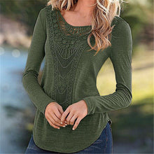 2016 New Women Blouse O-neck Full Sleeve Tee Shirt Casual Lace Blouses Fashion Plus Size Blusas 71263