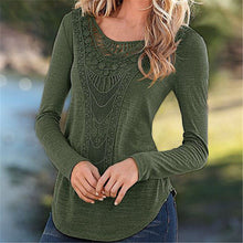 2016 New Women Blouse O-neck Full Sleeve Tee Shirt Casual Lace Blouses Fashion Plus Size Blusas 71263