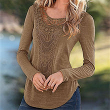 2016 New Women Blouse O-neck Full Sleeve Tee Shirt Casual Lace Blouses Fashion Plus Size Blusas 71263