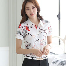 2016 New Women Blouse Turn-down Collar Full Sleeve Tee Shirt Casual Button Blouses Fashion Floral Print Plus Size Blusas 71264