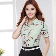 2016 New Women Blouse Turn-down Collar Full Sleeve Tee Shirt Casual Button Blouses Fashion Floral Print Plus Size Blusas 71264