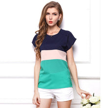 2016 New Women Clothes Plus Szie S-3XL Chiffon Summer Tops Slim Striped Short Sleeve Casual Womens Blouses Ladies Blusas Mujer Y