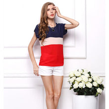 2016 New Women Clothes Plus Szie S-3XL Chiffon Summer Tops Slim Striped Short Sleeve Casual Womens Blouses Ladies Blusas Mujer Y