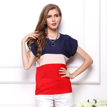 2016 New Women Clothes Plus Szie S-3XL Chiffon Summer Tops Slim Striped Short Sleeve Casual Womens Blouses Ladies Blusas Mujer Y