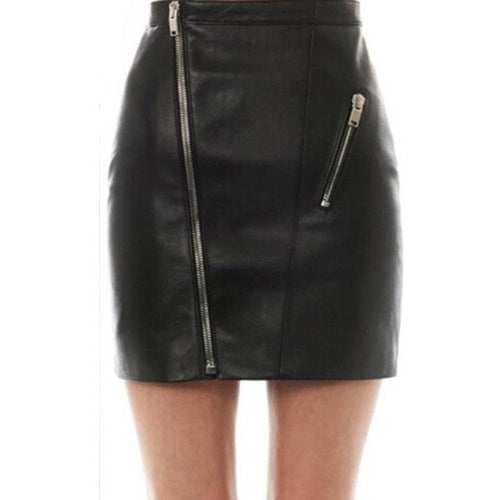 2016 New Women Faux Leather High Waist Skirts Zipper Summer Autumn Pencil Mini Skirt Women Faldas Korean Fashion Saias Femininas