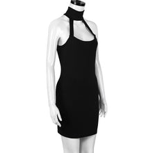 2016 New Women Sexy Halter Neck Sexy Club Wear Black Bodycon Ladies Dresses Zipper Mini Night Club Party Penciil Dresses #1130