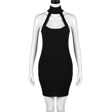 2016 New Women Sexy Halter Neck Sexy Club Wear Black Bodycon Ladies Dresses Zipper Mini Night Club Party Penciil Dresses #1130