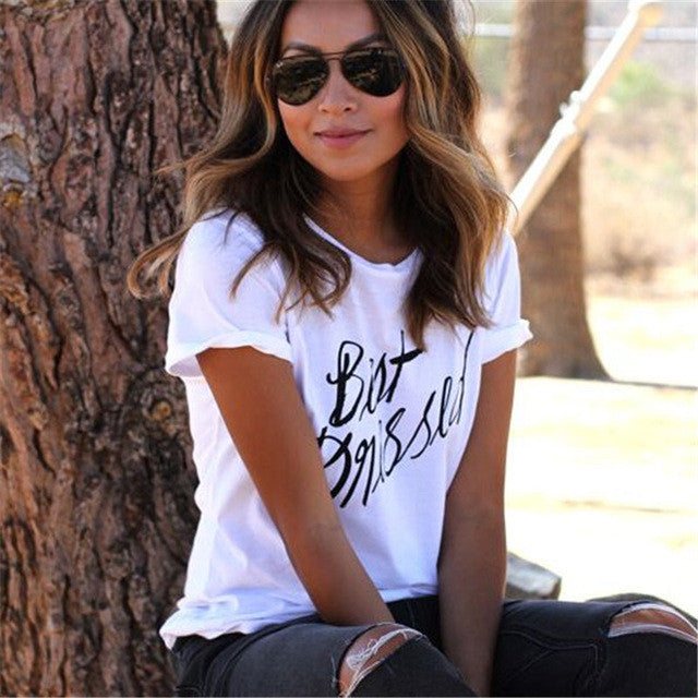 2016 New Women T Shirts Letter Print Loose Short Sleeve T-shirt Women Plus Size tshirt Casual Tops 70996