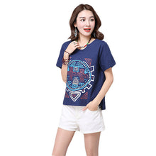 2016 New Women T shirt Chinese Style Cotton and Linen Print T-shirt Women O-neck Top Short Sleeve Female tops 70887