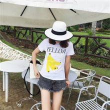 2016 New Women T shirts Fruit Print T-shirt Woman O-neck Top Short Sleeve Female Plus Size Banana Orange Cherry t shirt 71633