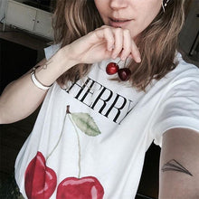 2016 New Women T shirts Fruit Print T-shirt Woman O-neck Top Short Sleeve Female Plus Size Banana Orange Cherry t shirt 71633