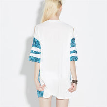 2016 New Women T shirts Number Print T-shirt Woman O-neck Top Short Sleeve Sequined Bling Long Female Plus Size t shirt 72123