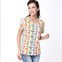 2016 New Women T shirts clothing Cartoon Print t-shirt Women Top Short Sleeve Female Plus Size tops 71087