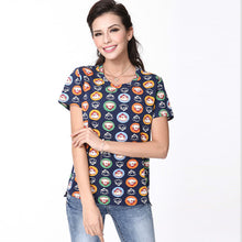 2016 New Women T shirts clothing Cartoon Print t-shirt Women Top Short Sleeve Female Plus Size tops 71087