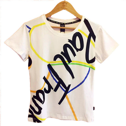 2016 New Women T shirts clothing Letter Mouth Print t-shirt Women Top Short Sleeve Female Plus Size tops 71095