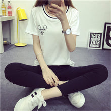 2016 New Women T shirts clothing Letter Print t-shirt Women Tee Short Sleeve Female Plus Size Carton Tops 71603