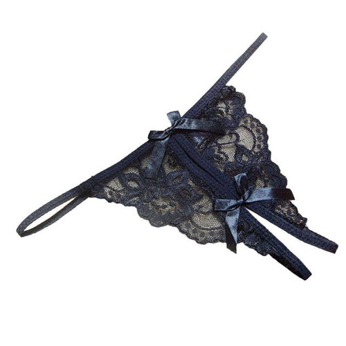 2016 New women G String Open fork Transparency tanga bowknot Women Underwear Featured Strappy Sexy Panties