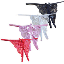 2016 New women G String Open fork Transparency tanga bowknot Women Underwear Featured Strappy Sexy Panties