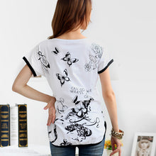 2016 Plus Size Brand New Women T shirt Loose t-shirts Butterfly Printed T- Shirt Short-sleeve Tops Hot Sale A109