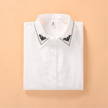 2016 Plus Size Print Casual Blouses Long Sleeve Cotton Blusas Embroidery Fashion Turn-down Collar Femininas Tops 70263