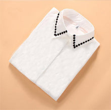 2016 Plus Size Print Casual Blouses Long Sleeve Cotton Blusas Embroidery Fashion Turn-down Collar Femininas Tops 70263