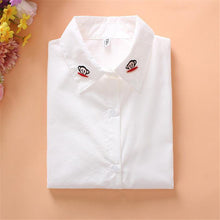 2016 Plus Size Print Casual Blouses Long Sleeve Cotton Blusas Embroidery Fashion Turn-down Collar Femininas Tops 70263