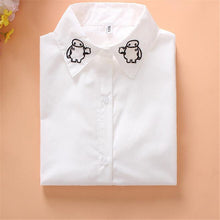 2016 Plus Size Print Casual Blouses Long Sleeve Cotton Blusas Embroidery Fashion Turn-down Collar Femininas Tops 70263