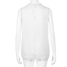 2016 Plus Size S-4XL Women Chiffon Lace Sleeveless Tops Women Shirts O Neck Summer Casual Loose Women Clothes Vetement Femme