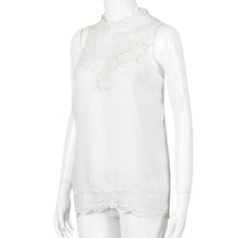 2016 Plus Size S-4XL Women Chiffon Lace Sleeveless Tops Women Shirts O Neck Summer Casual Loose Women Clothes Vetement Femme