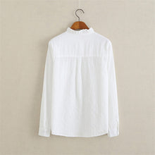 2016 Plus Size Shirt Casual Long Sleeve Blouses Blusas Fashion Stand Collar Femininas With Pocket Button Tops 70827