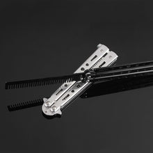 2016 Pro Salon Stainless Steel Folding Practice Training Butterfly Balisong Style Comb Tool